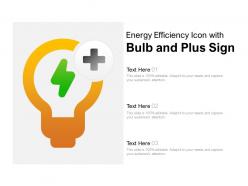Energy efficiency icon with bulb and plus sign