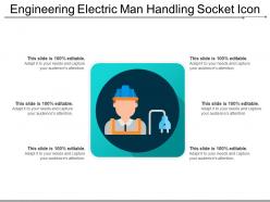 Engineering electric man handling socket icon