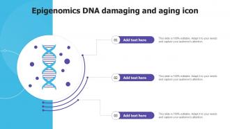 Epigenomics DNA Damaging And Aging Icon Ppt Presentation
