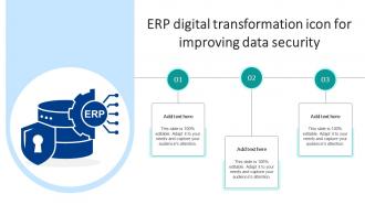 ERP Digital Transformation Icon For Improving Data Security