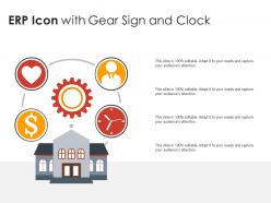 Erp icon with gear sign and clock