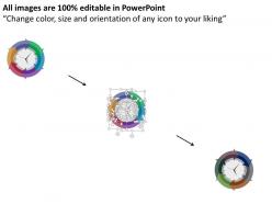 Es clock with circular arrows and icons flat powerpoint design