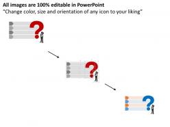 Et confused person with question mark and icons flat powerpoint design