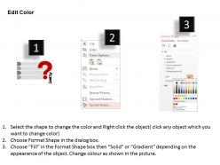 Et confused person with question mark and icons flat powerpoint design