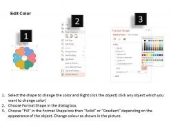 Et six staged gear shape infographics and icons flat powerpoint design