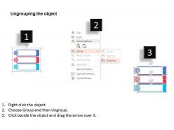 Fa three colored banners with icons for search and announcement flat powerpoint design