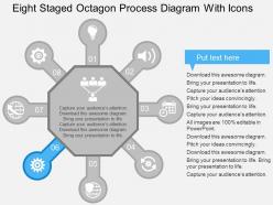 Fb eight staged octagon process diagram with icons flat powerpoint design