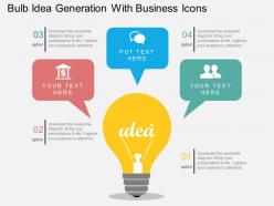 Fc bulb idea generation with business icons flat powerpoint design