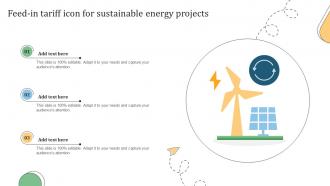 Feed In Tariff Icon For Sustainable Energy Projects Ppt Powerpoint
