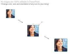 Female profile with icons for about us powerpoint slides