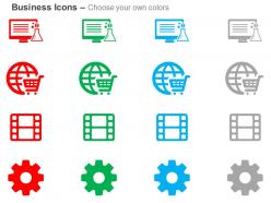 Financial analysis global marketing solutions film cog ppt icons graphics
