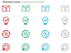 Financial communication bulb money calculation target ppt icons graphics