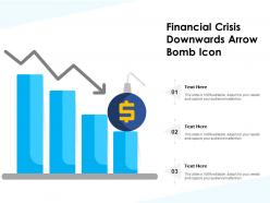 Financial crisis downwards arrow bomb icon