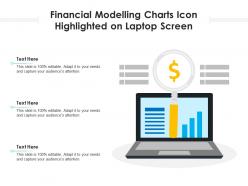 Financial modelling charts icon highlighted on laptop screen