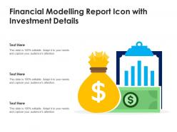 Financial modelling report icon with investment details