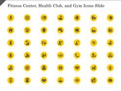 Fitness center health club and gym icons slide ppt powerpoint presentation styles templates