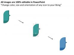 Five designer colored tags with icons flat powerpoint design