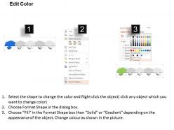 Five staged 3d arrows with icons powerpoint template slide