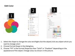 Five staged business icons circular process flat powerpoint design