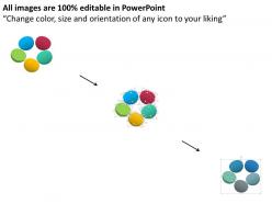 Five staged business icons for target achievement powerpoint template