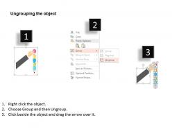 Five staged pencil graphics with icons and hand flat powerpoint design