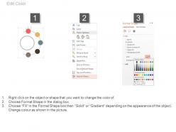 Five staged semicircle of business icons flat powerpoint design