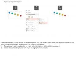 Five staged sequential timeline with icons powerpoint slides