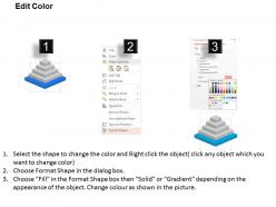 Five staged stack process with business icons powerpoint template slide