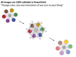 Flower petal with business icons team management idea generation flat powerpoint design