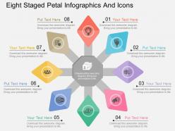 Fo eight staged petal infographics and icons flat powerpoint design