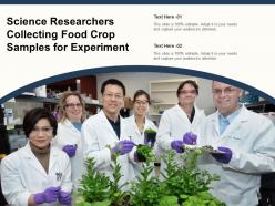Food science agricultural research science analysis experiment verification