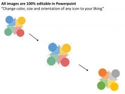 Four circles business icons process flow flat powerpoint design