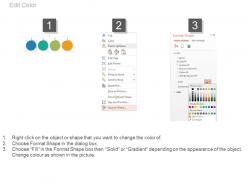 Four circles with percentage icons dashboard chart powerpoint slides