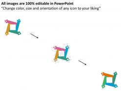 Four colored arrows with finance and money icons flat powerpoint design