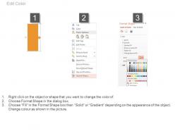 Four colored banners and icons for financial process powerpoint slides
