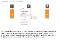 Four colored banners and icons for financial process powerpoint slides