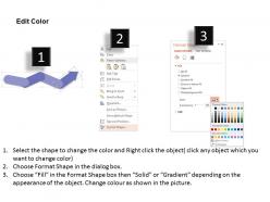 Four colored zigzag arrows with icons growth indication flat powerpoint desgin