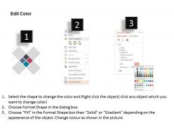Four cross style text boxes with icons flat powerpoint design