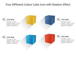 Four different colour cube icon with shadow effect