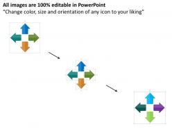 Four directional arrows with icons flat powerpoint design