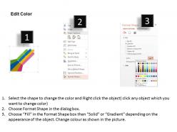 Four progressive arrows with technical icons flat powerpoint design