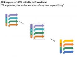 Four staged arrows with business process icons flat powerpoint design