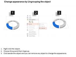 Four staged ring process puzzle diagram with business icons powerpoint template slide