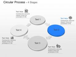 Four staged text boxes with icons powerpoint template slide