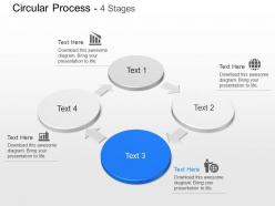 Four staged text boxes with icons powerpoint template slide