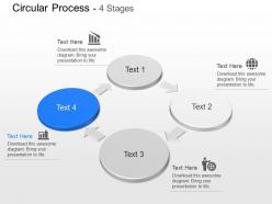 Four staged text boxes with icons powerpoint template slide