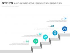Four steps and icons for business process analysis powerpoint slides