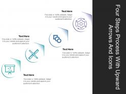 Four steps process with upward arrows and icons