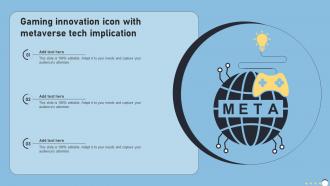 Gaming Innovation Icon With Metaverse Tech Implication