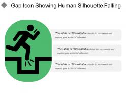 Gap icon showing human silhouette falling